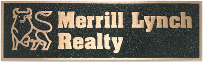 SIGN 2000 Cast Bronze Merrill Lynch Realty Plaque